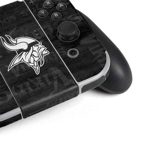 NFL Minnesota Vikings Black & White Nintendo Switch OLED (2021) Skin