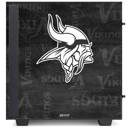 NFL Minnesota Vikings Black & White NZXT H510 Compact ATX Mid-Tower Case Skin