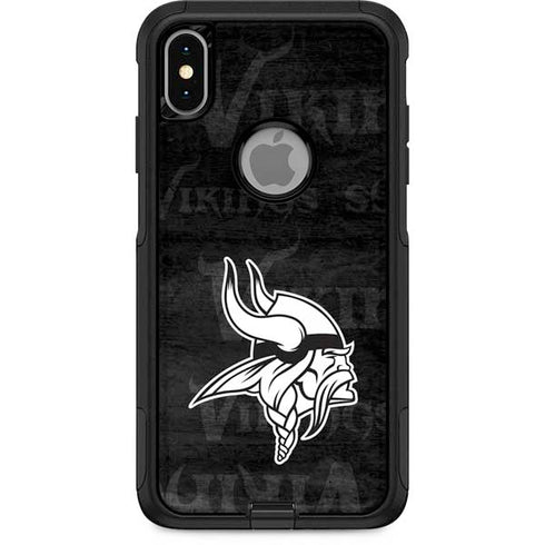 NFL Minnesota Vikings Black & White Otterbox Commuter iPhone Skin