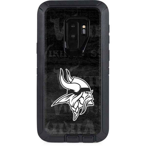 NFL Minnesota Vikings Black & White Otterbox Defender Galaxy Skin