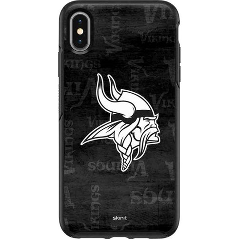 NFL Minnesota Vikings Black & White Otterbox Symmetry iPhone Skin