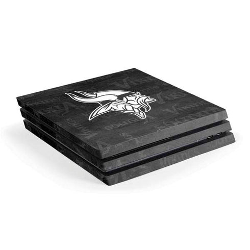 NFL Minnesota Vikings Black & White PS4 Pro Console Skin
