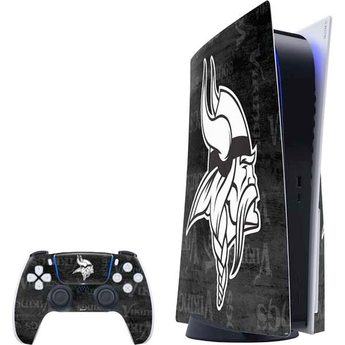 NFL Minnesota Vikings Black & White PS5 Bundle Skin