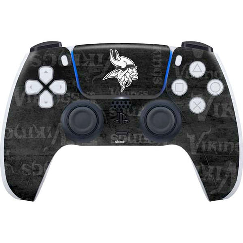 NFL Minnesota Vikings Black & White PS5 Controller Skin