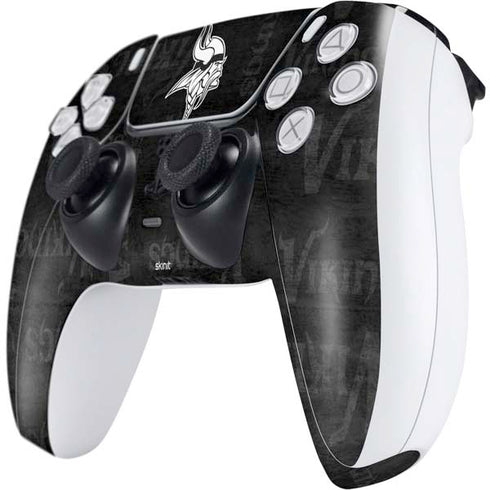 NFL Minnesota Vikings Black & White PS5 Controller Skin