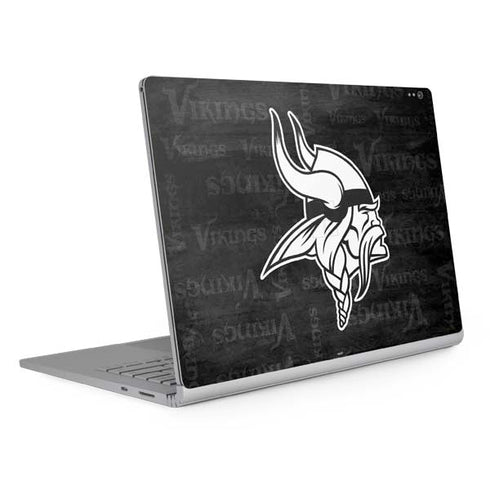 NFL Minnesota Vikings Black & White Surface Book 2 13.5in Skin