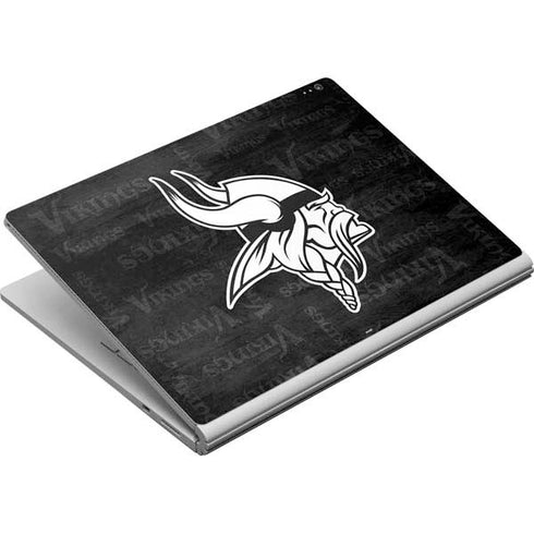 NFL Minnesota Vikings Black & White Surface Book Skin