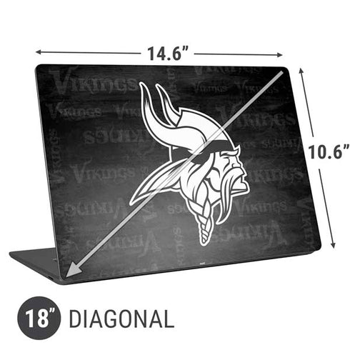 NFL Minnesota Vikings Black & White Universal Laptop 18in (14.6 x 10.6in) Skin