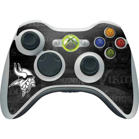NFL Minnesota Vikings Black & White Xbox 360 Wireless Controller Skin