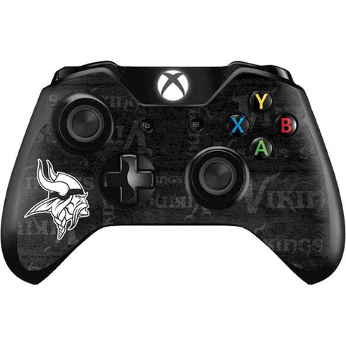 NFL Minnesota Vikings Black & White Xbox One Controller Skin