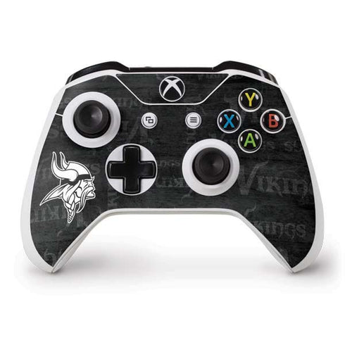 NFL Minnesota Vikings Black & White Xbox One S Controller Skin