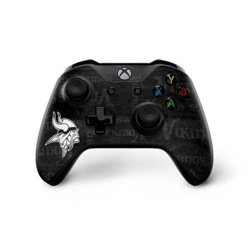 NFL Minnesota Vikings Black & White Xbox One X Controller Skin