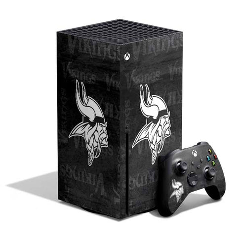 NFL Minnesota Vikings Black & White Xbox Series X Bundle Skin