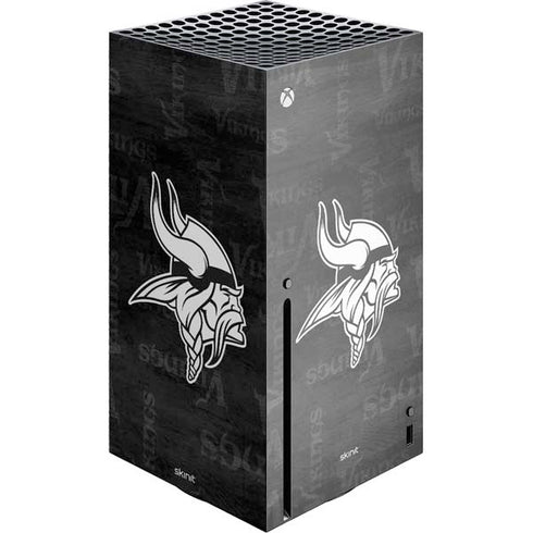 NFL Minnesota Vikings Black & White Xbox Series X Console Skin