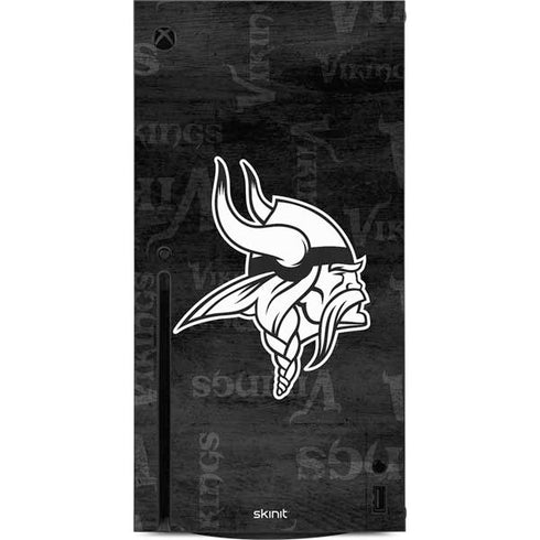 NFL Minnesota Vikings Black & White Xbox Series X Console Skin