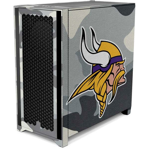 NFL Minnesota Vikings Camo Corsair 4000D Tempered Glass Mid-Tower ATX Case Skin