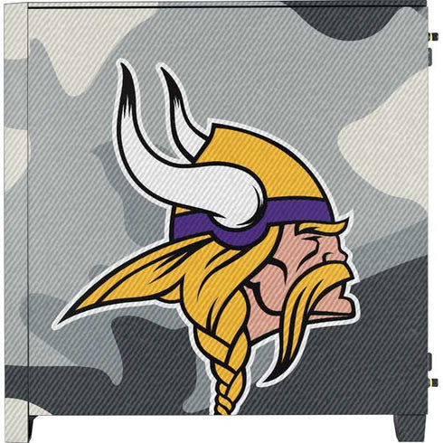 NFL Minnesota Vikings Camo Corsair 4000D Tempered Glass Mid-Tower ATX Case Skin