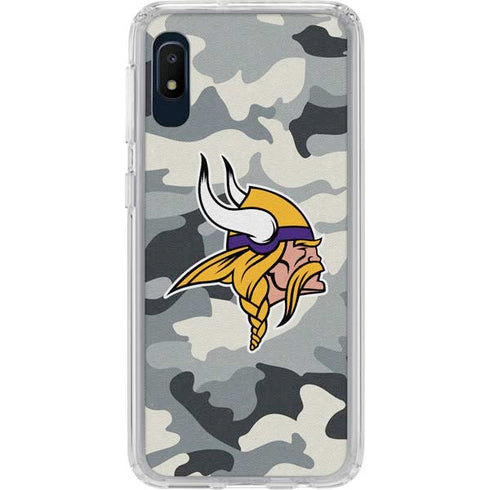NFL Minnesota Vikings Camo Galaxy A10e Clear Case