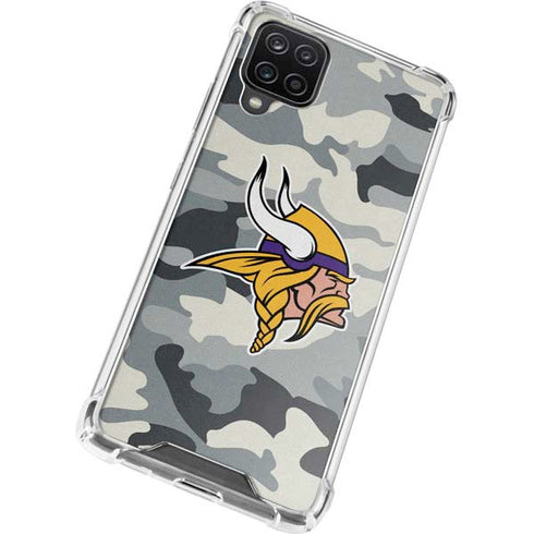 NFL Minnesota Vikings Camo Galaxy A12 Clear Case
