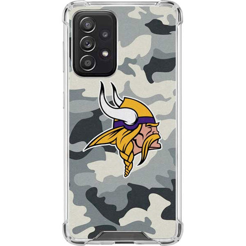 NFL Minnesota Vikings Camo Galaxy A52 5G Clear Case