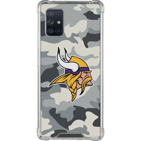 NFL Minnesota Vikings Camo Galaxy A71 5G Clear Case