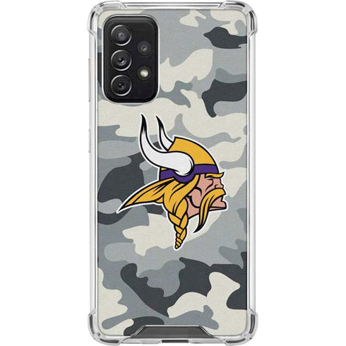 NFL Minnesota Vikings Camo Galaxy A72 5G Clear Case