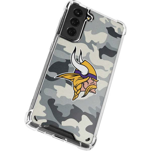 NFL Minnesota Vikings Camo Galaxy S21 5G Clear Case