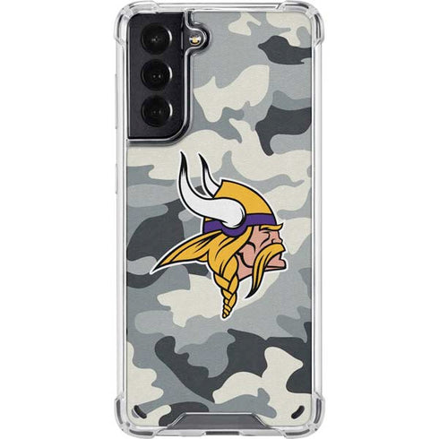 NFL Minnesota Vikings Camo Galaxy S21 5G Clear Case