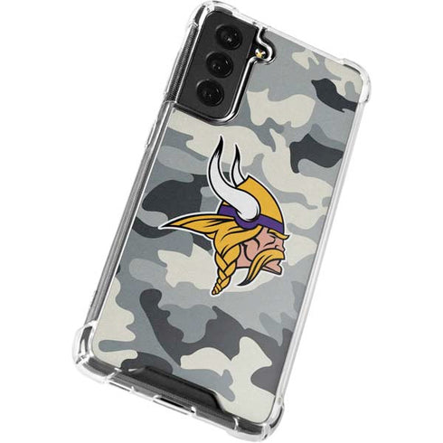 NFL Minnesota Vikings Camo Galaxy S21 FE Clear Case