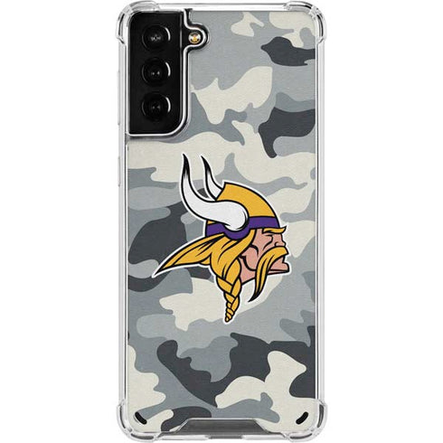 NFL Minnesota Vikings Camo Galaxy S21 Plus 5G Clear Case