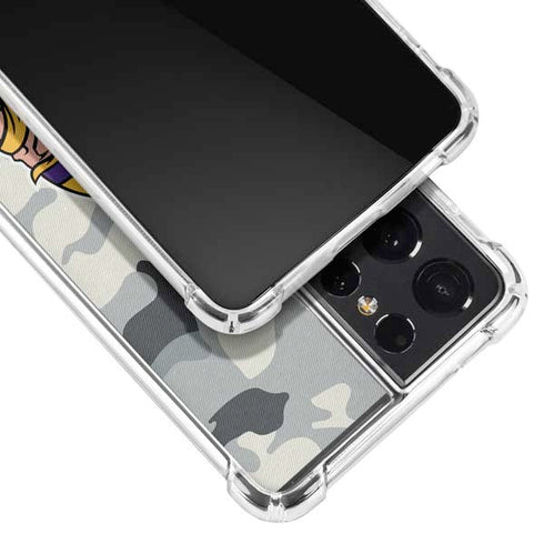 NFL Minnesota Vikings Camo Galaxy S21 Ultra 5G Clear Case