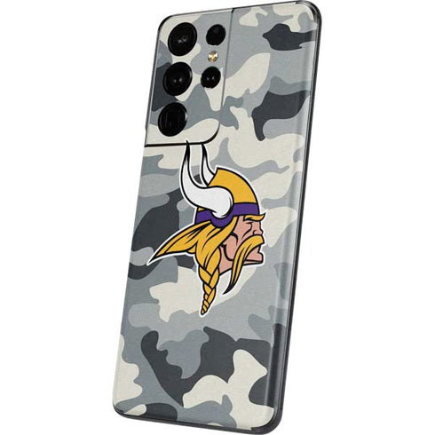 NFL Minnesota Vikings Camo Galaxy S21 Ultra 5G Skin