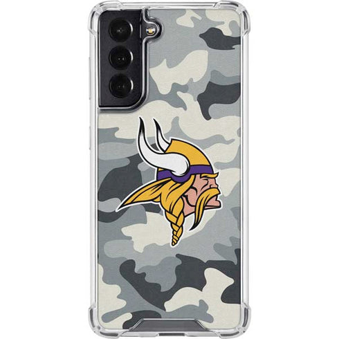 NFL Minnesota Vikings Camo Galaxy S22 Clear Case