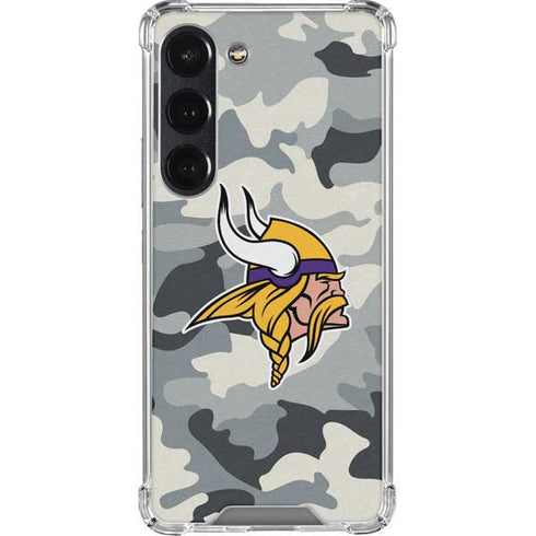 NFL Minnesota Vikings Camo Galaxy S23 Clear Case