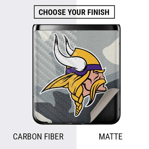NFL Minnesota Vikings Camo Galaxy Z Flip Skin