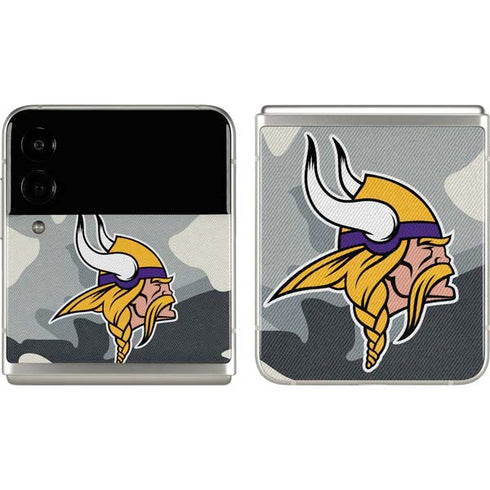 NFL Minnesota Vikings Camo Galaxy Z Flip3 5G Skin