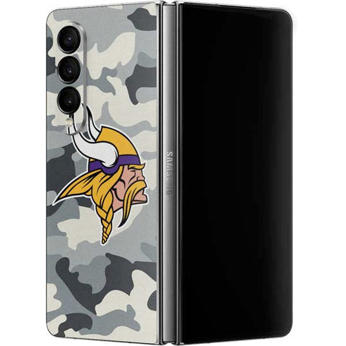 NFL Minnesota Vikings Camo Galaxy Z Fold4 5G Skin