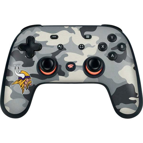 NFL Minnesota Vikings Camo Google Stadia Controller Skin