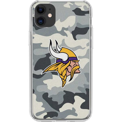 NFL Minnesota Vikings Camo iPhone 11 Clear Case