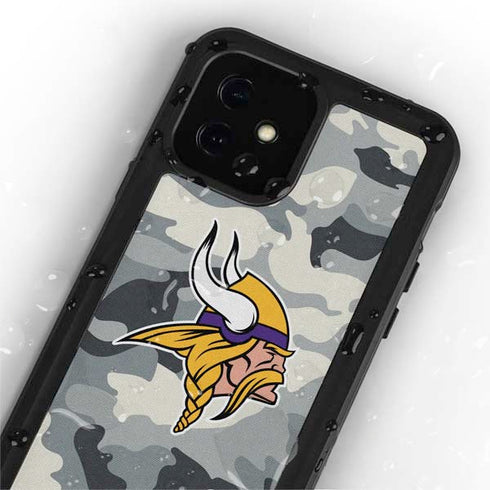 NFL Minnesota Vikings Camo iPhone 12 Mini Waterproof Case