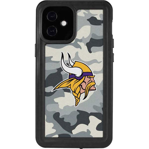 NFL Minnesota Vikings Camo iPhone 12 Mini Waterproof Case