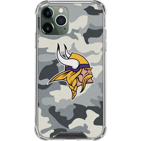 NFL Minnesota Vikings Camo iPhone 12 Pro Clear Case