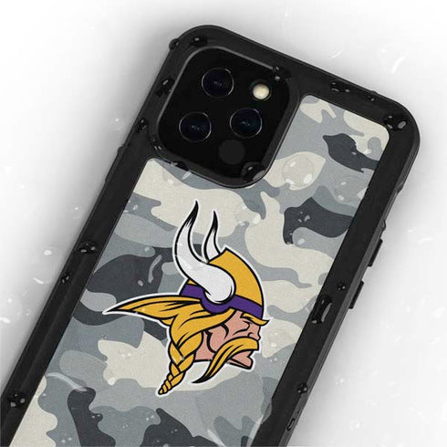 NFL Minnesota Vikings Camo iPhone 12 Pro Waterproof Case