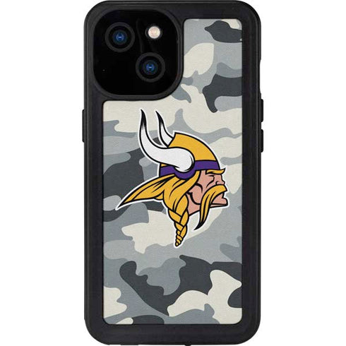 NFL Minnesota Vikings Camo iPhone 13 Mini Waterproof Case