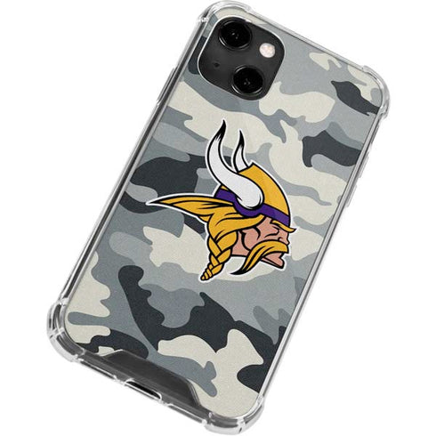 NFL Minnesota Vikings Camo iPhone 14 Clear Case