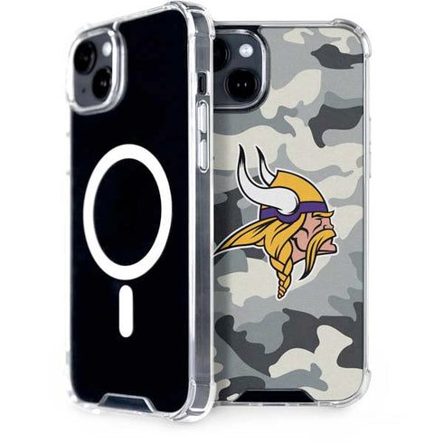 NFL Minnesota Vikings Camo iPhone 15 Plus MagSafe Case