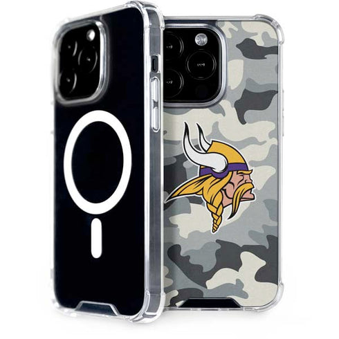NFL Minnesota Vikings Camo iPhone 15 Pro MagSafe Case