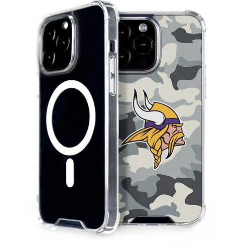 NFL Minnesota Vikings Camo iPhone 15 Pro Max MagSafe Case