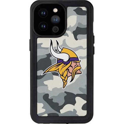 NFL Minnesota Vikings Camo iPhone 14 Pro Max Waterproof Case