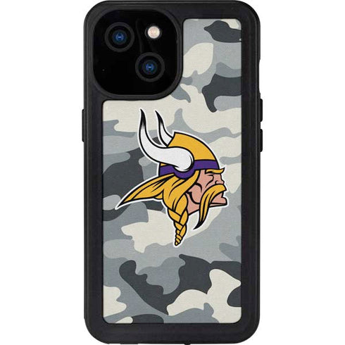 NFL Minnesota Vikings Camo iPhone 15 Waterproof Case